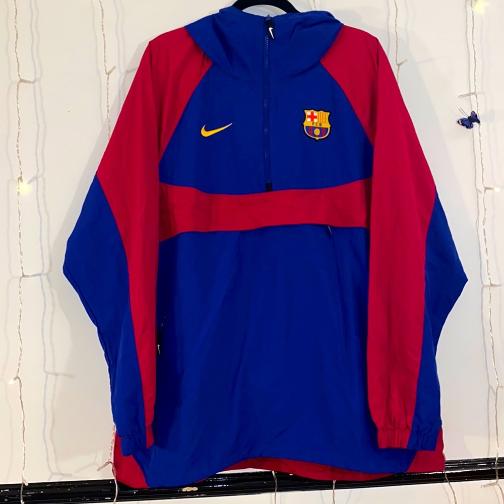 NWT XL Nike FC Barcelona Quarter Zip Windbreaker